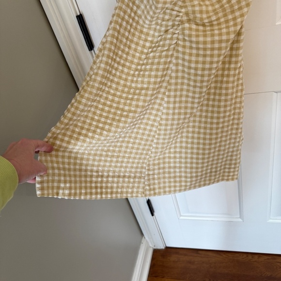 New! GANNI Gingham Check-Print Ruffled Minidress 45247 - Picture 9 of 16